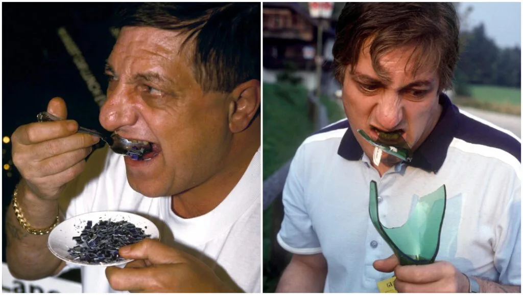 Michel Lotito comendo metal