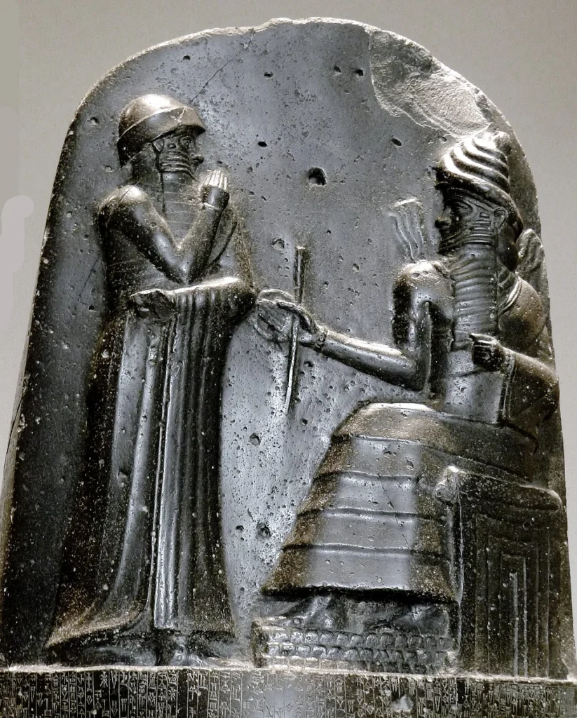 Código de Hamurábi: Hammurabi e Shamash Código de Hamurábi: Hammurabi e Shamash