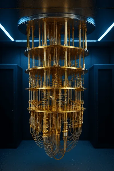 Computador quântico supercondutor com estrutura cilíndrica suspensa