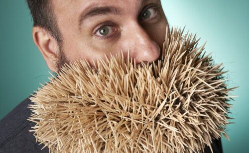 Joel Strasser e o recorde de 3500 palitos de dente em uma barba