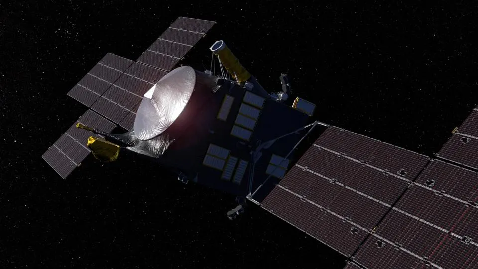 Este conceito artístico retrata a nave espacial Psyche da NASA. Representação do telescópio James Webb no espaço - Fonte: NASA
