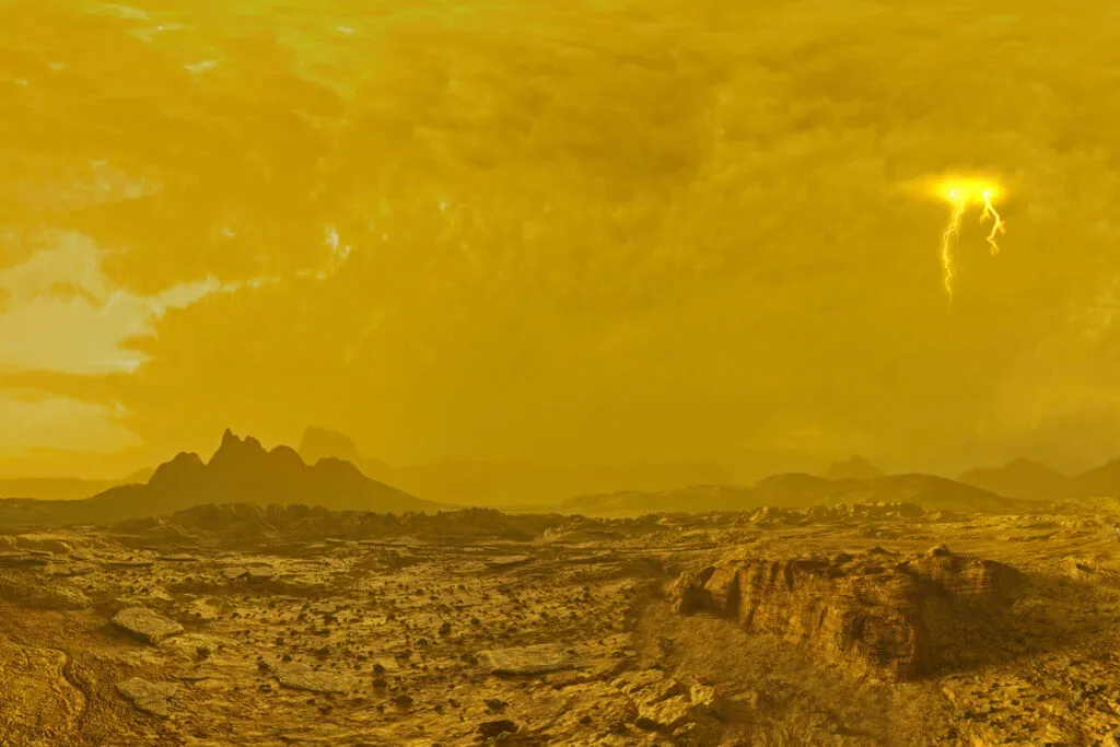 Ilustração da atmosfera de Vênus Ilustração da atmosfera de Vênus