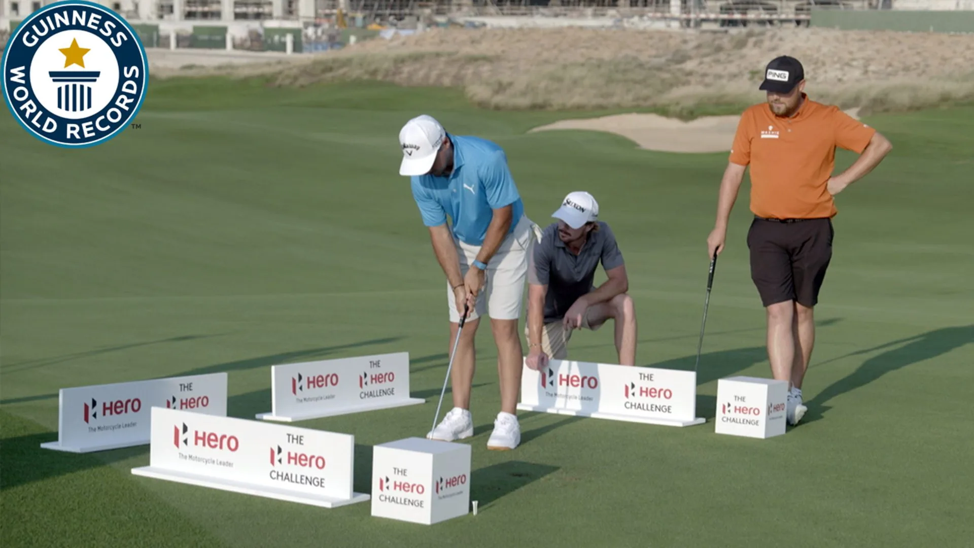 David Micheluzzi realiza a maior tacada de golf do mundo durante evento oficial do Guinness World Records.