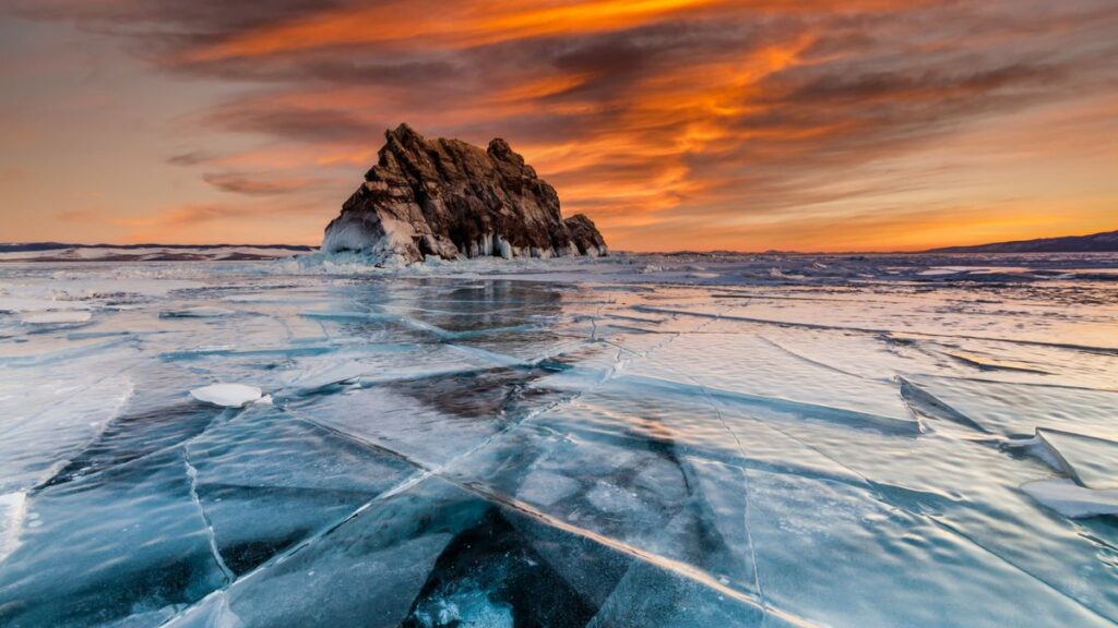 lago Baikal lago Baikal congelado no inverno